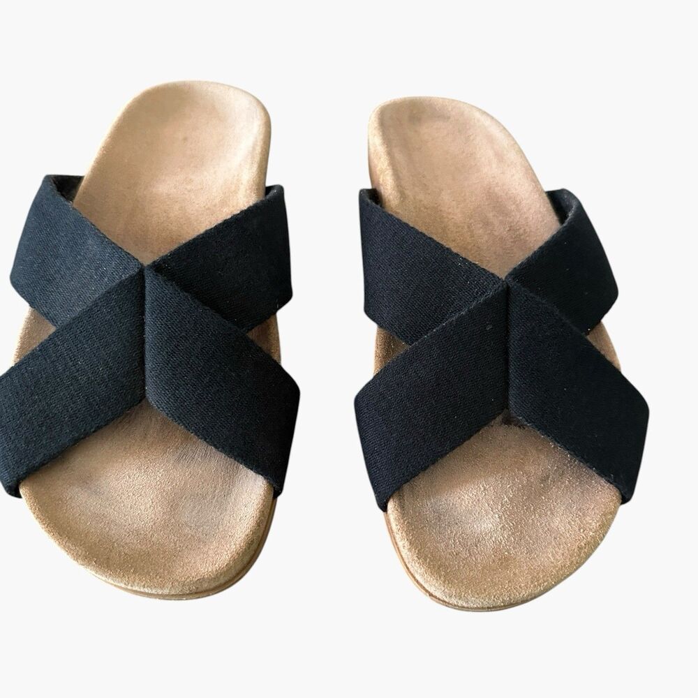 Jenni Kayne Cotton Crossover Sandal Woman’s Sz 40 (US 10) Black Made in Italy
